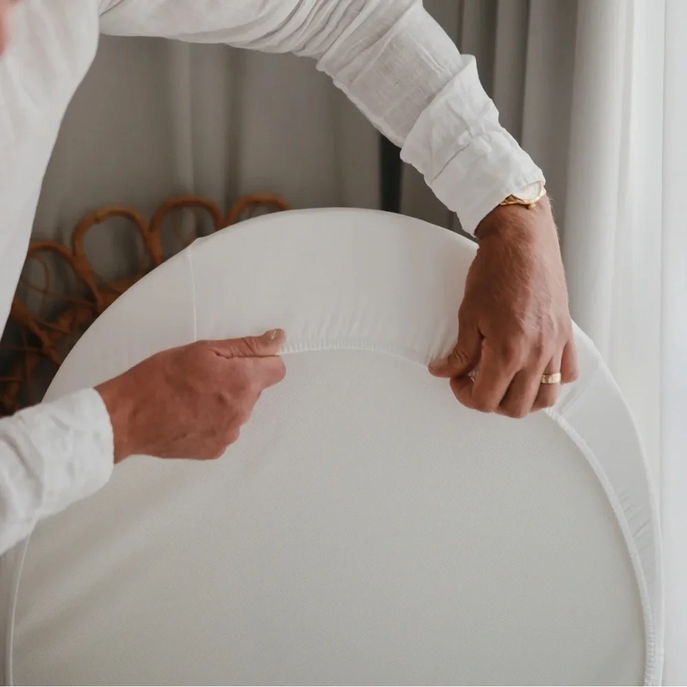 White and Gray 2ct Fitted Bassinet Sheets